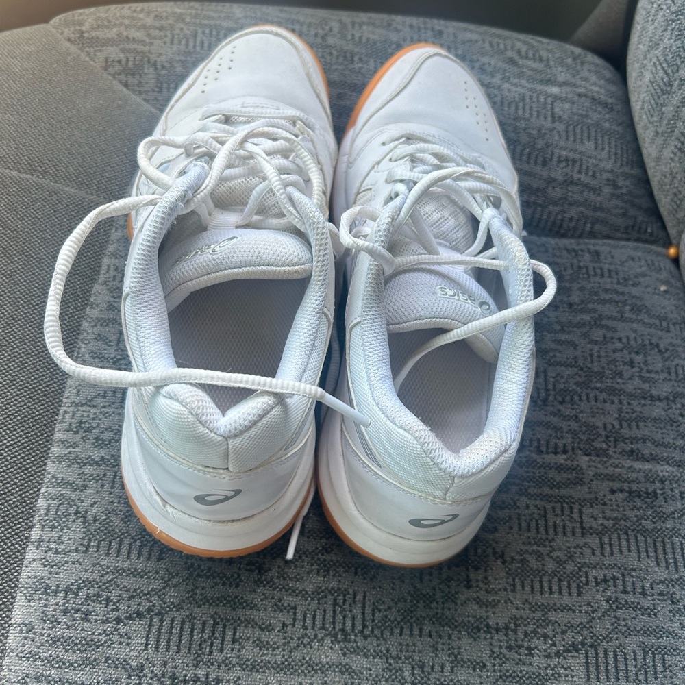 Asics White Athletic Shoes with Tan Sole